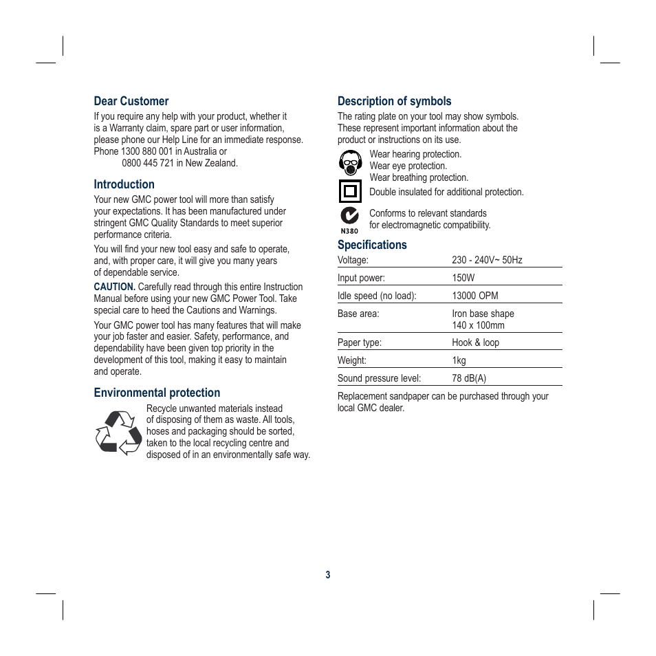 Global Machinery Company KAT150B User Manual | Page 3 / 12