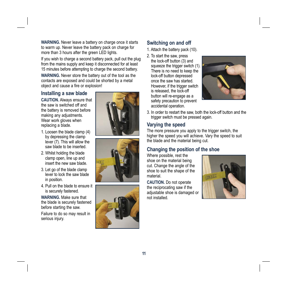 Global Machinery Company DC18V User Manual | Page 11 / 16