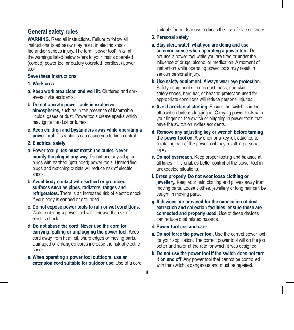 Global Machinery Company CS011A User Manual | Page 4 / 12