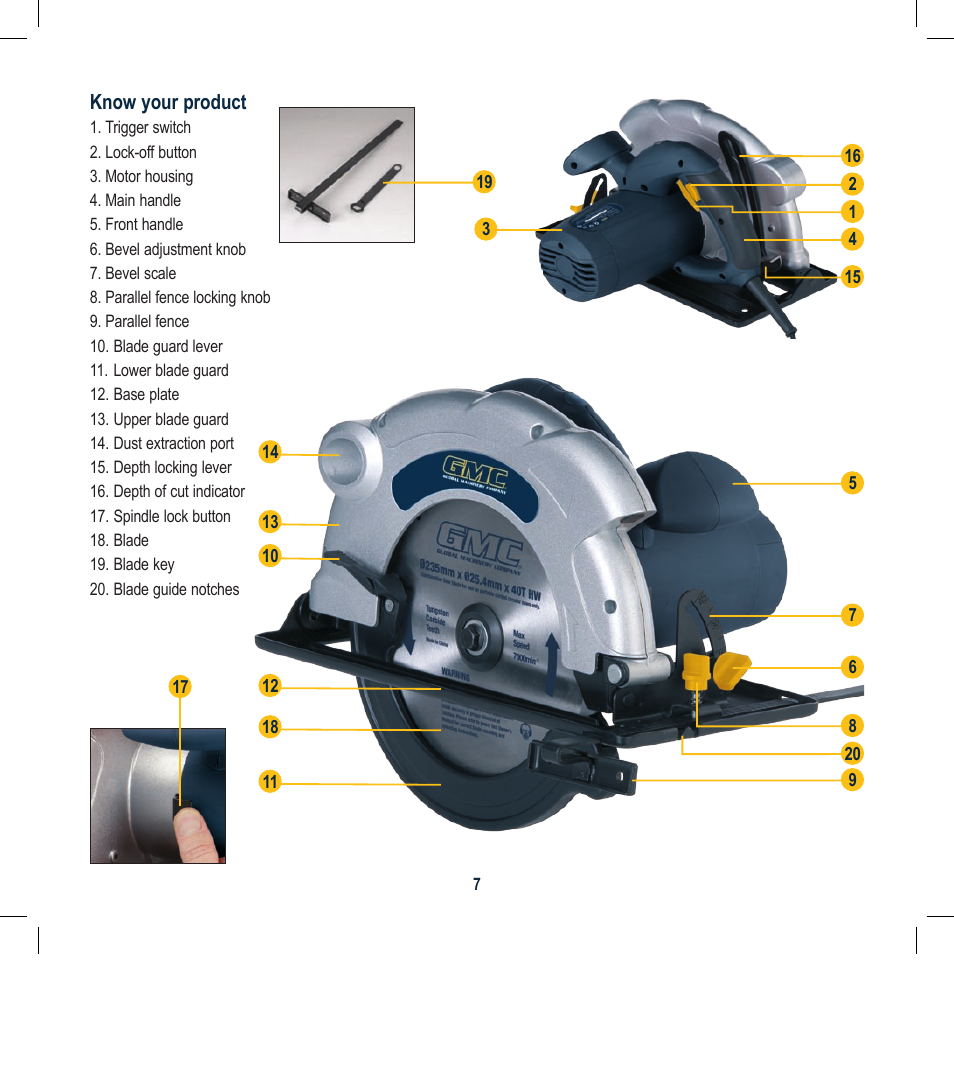 Global Machinery Company CS011A User Manual | Page 7 / 12