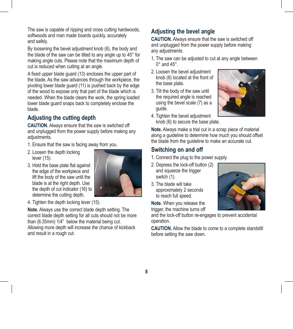 Global Machinery Company CS011A User Manual | Page 8 / 12