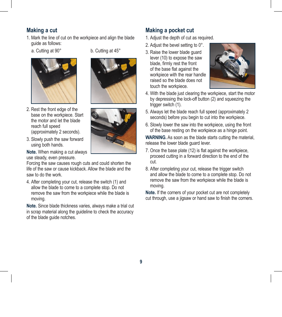 Global Machinery Company CS011A User Manual | Page 9 / 12