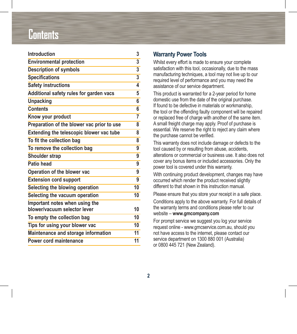 Global Machinery Company BLV8000A User Manual | Page 2 / 12
