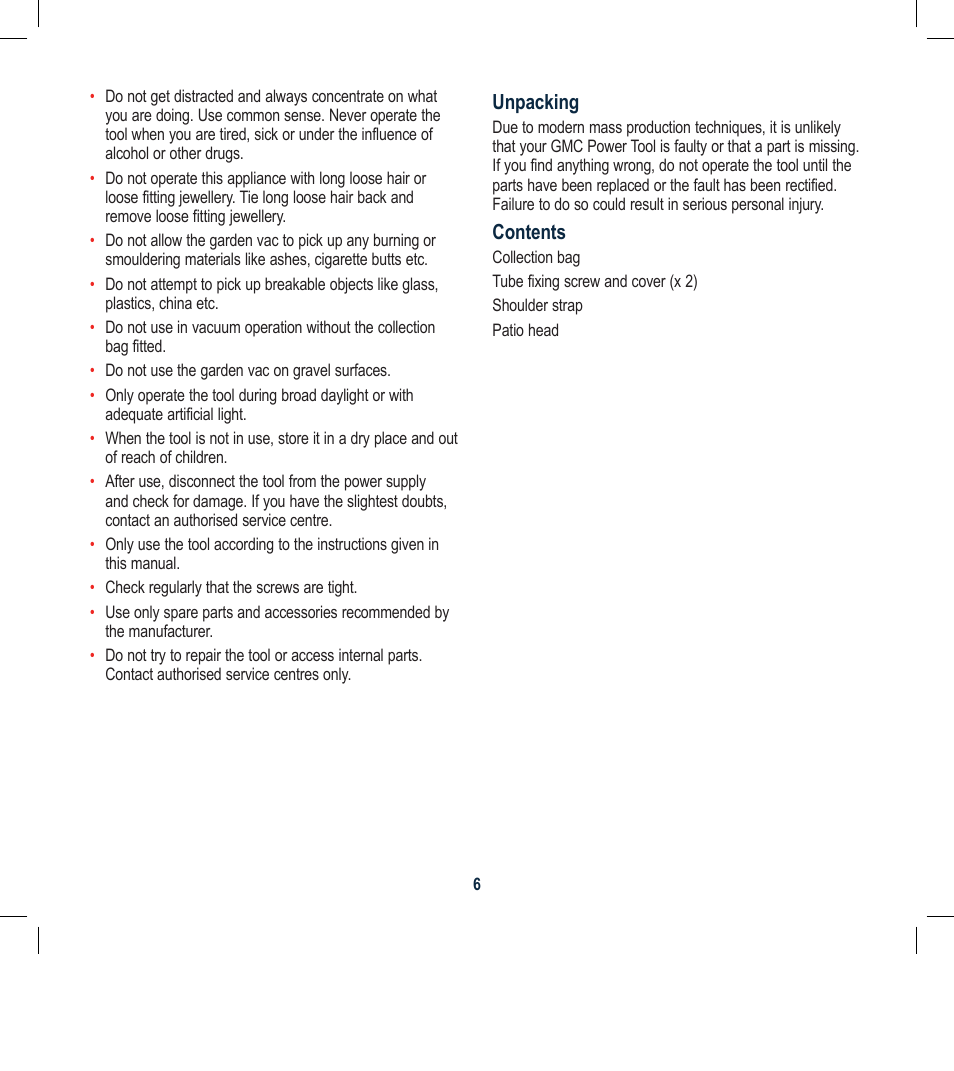 Global Machinery Company BLV8000A User Manual | Page 6 / 12