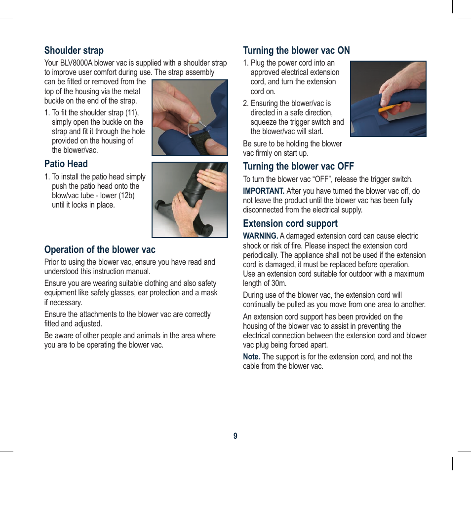 Global Machinery Company BLV8000A User Manual | Page 9 / 12