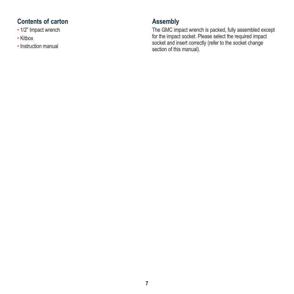 Global Machinery Company IW1000 User Manual | Page 7 / 12