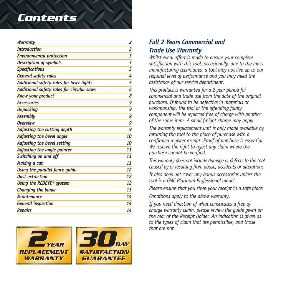 Global Machinery Company LS236LS User Manual | Page 2 / 15