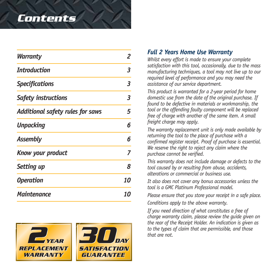 Global Machinery Company RBS10 User Manual | Page 2 / 11