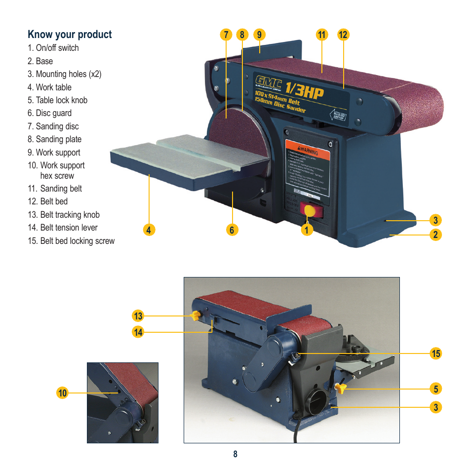 Global Machinery Company BD1500 User Manual | Page 8 / 16