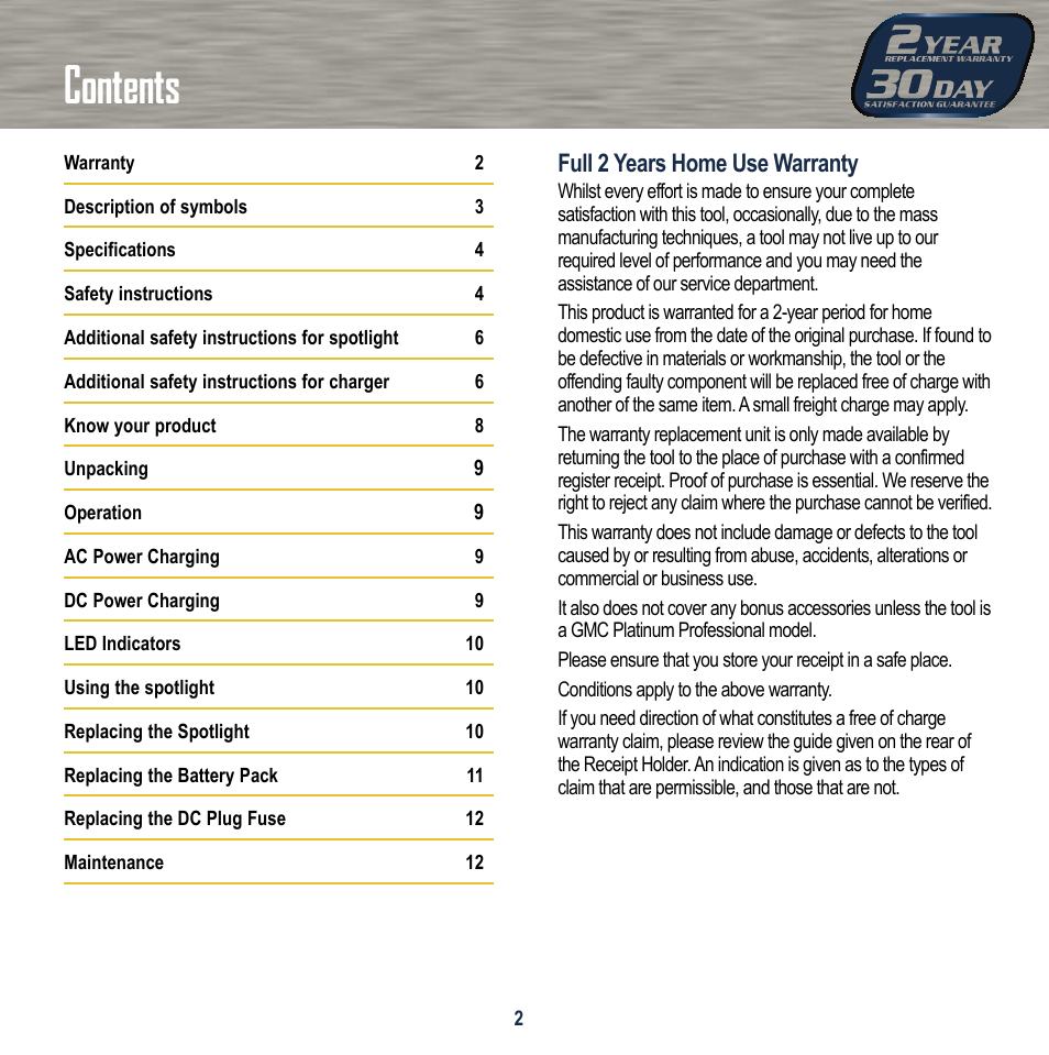 Global Machinery Company VEC156-AU User Manual | Page 2 / 16