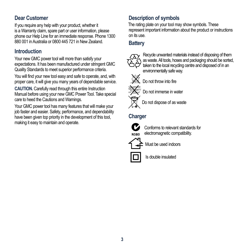 Global Machinery Company VEC156-AU User Manual | Page 3 / 16