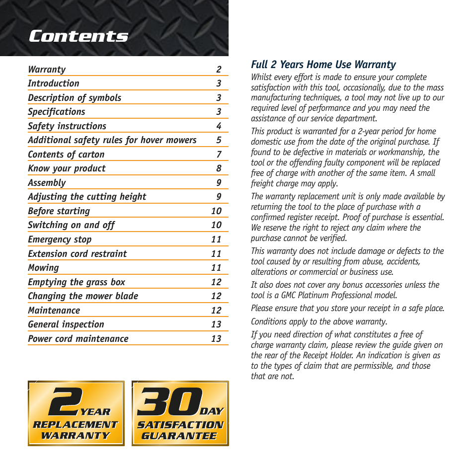 Global Machinery Company HC1500 User Manual | Page 2 / 14
