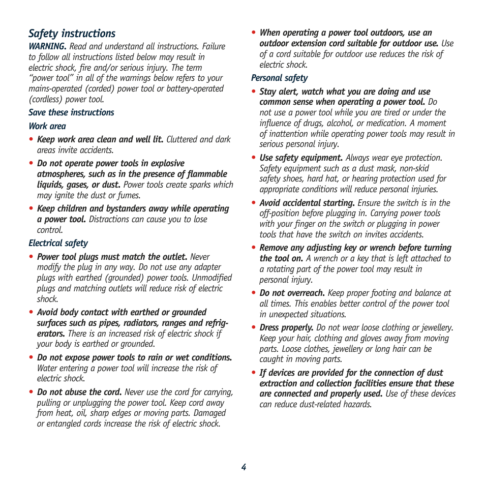 Safety instructions | Global Machinery Company HC1500 User Manual | Page 4 / 14