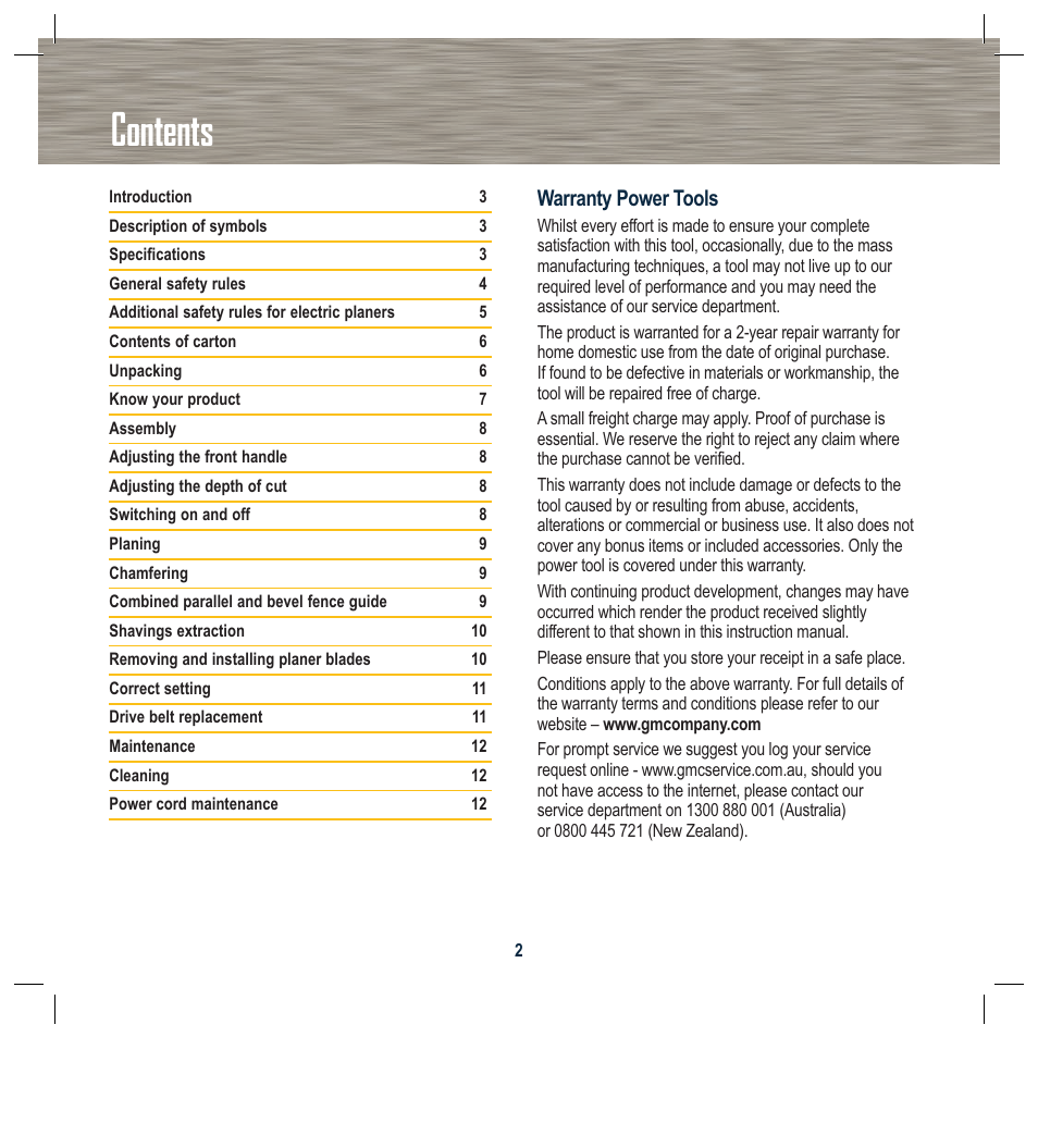 Global Machinery Company BFPCF User Manual | Page 2 / 16