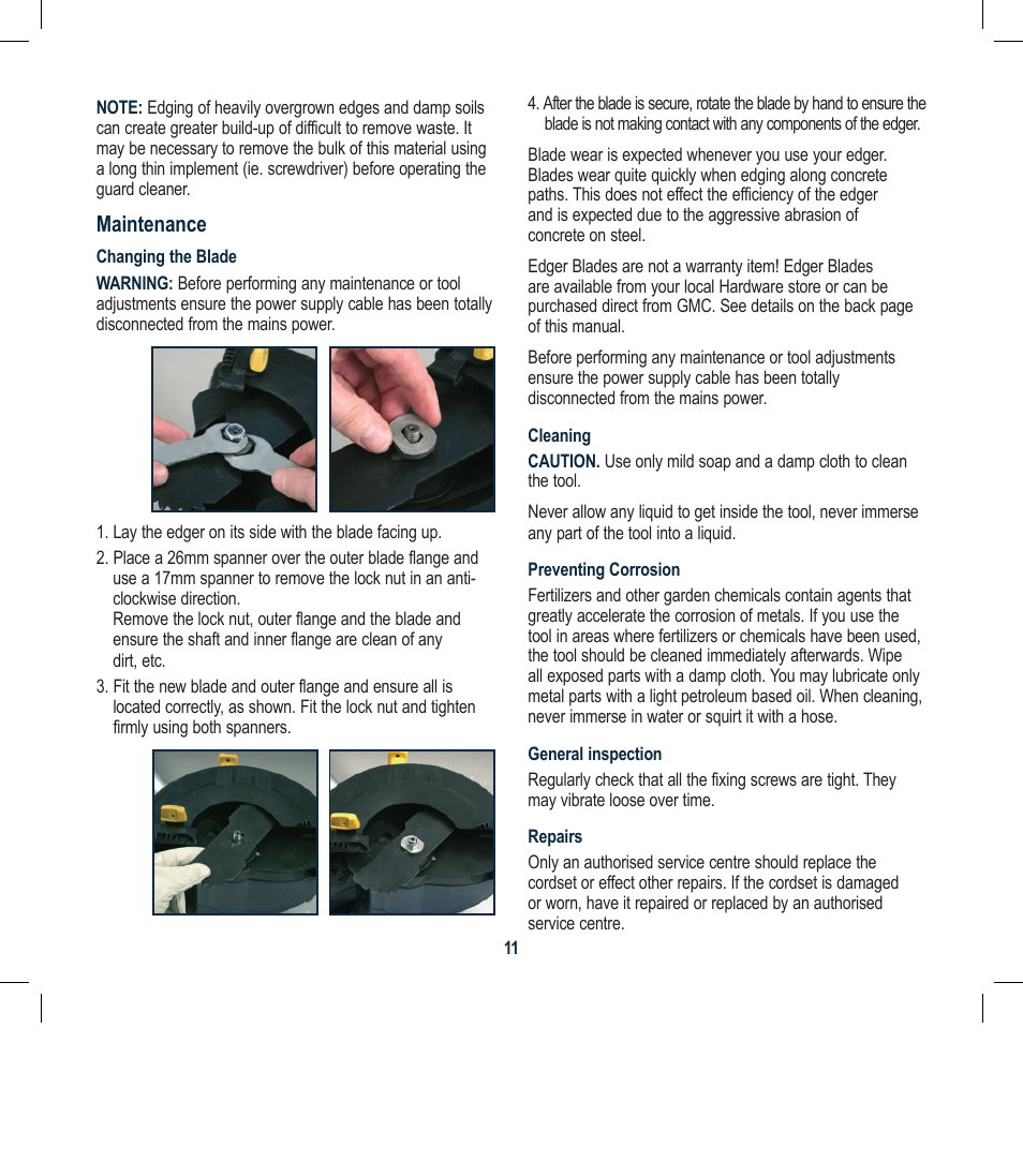 Global Machinery Company EDG3 User Manual | Page 11 / 12