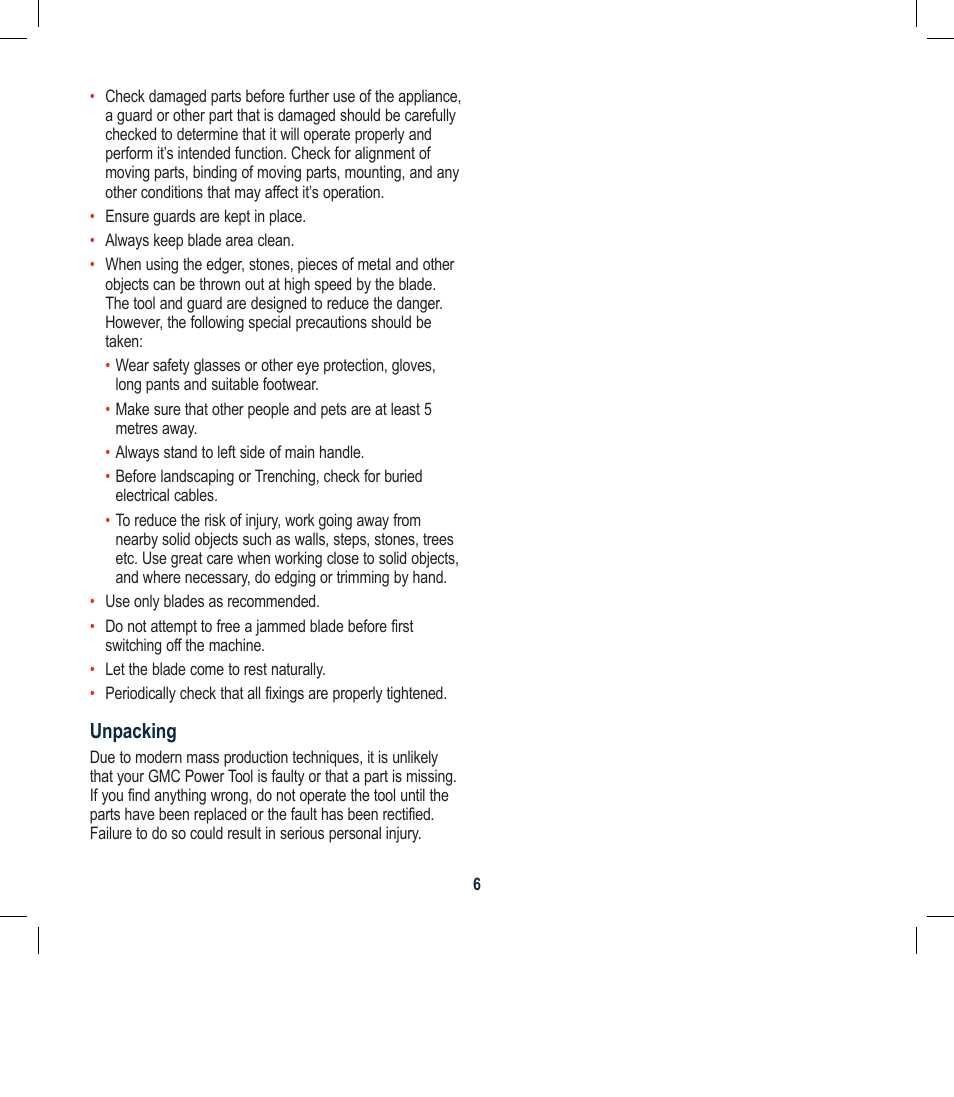 Global Machinery Company EDG3 User Manual | Page 6 / 12