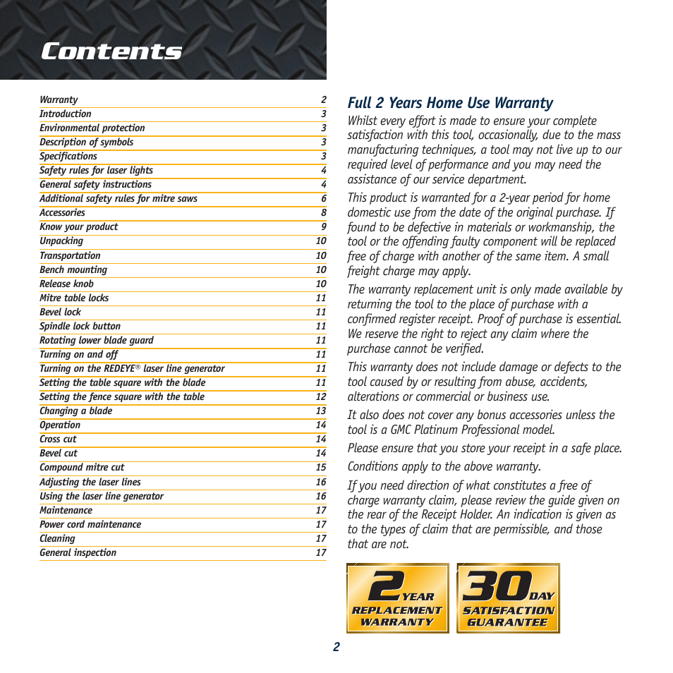 Global Machinery Company LS211 User Manual | Page 2 / 20