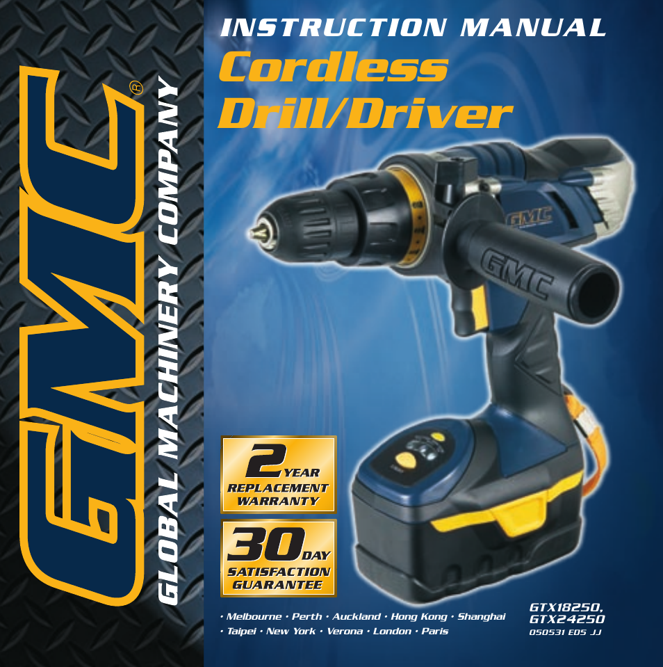 Global Machinery Company GTX24250 User Manual | 13 pages