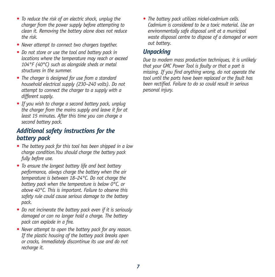 Unpacking | Global Machinery Company GTX24250 User Manual | Page 7 / 13