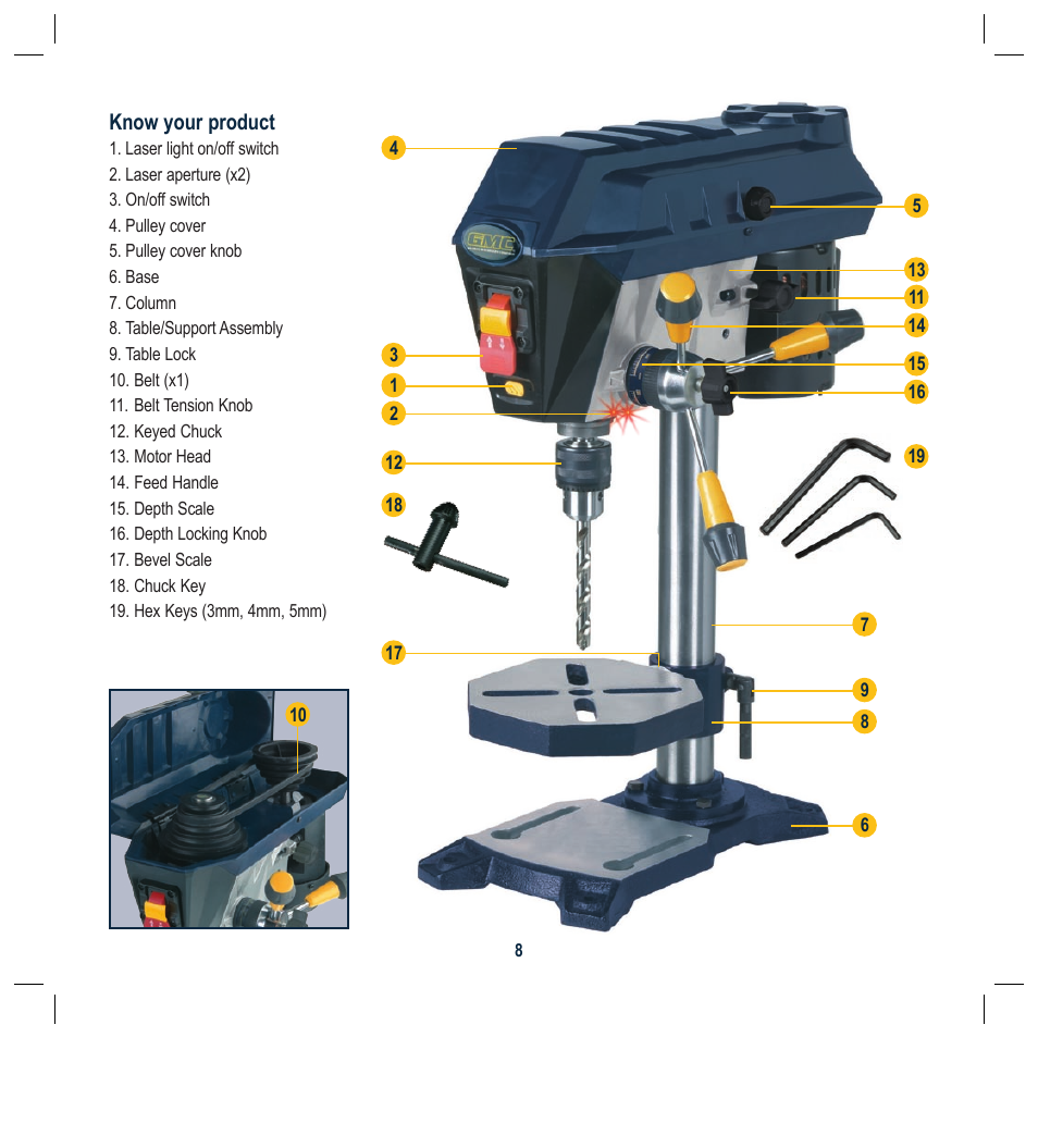 Global Machinery Company DP250LS User Manual | Page 8 / 16