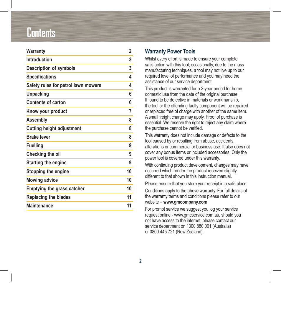 Global Machinery Company RL504 User Manual | Page 2 / 12