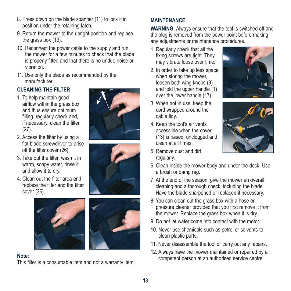 Global Machinery Company 1700W User Manual | Page 13 / 16