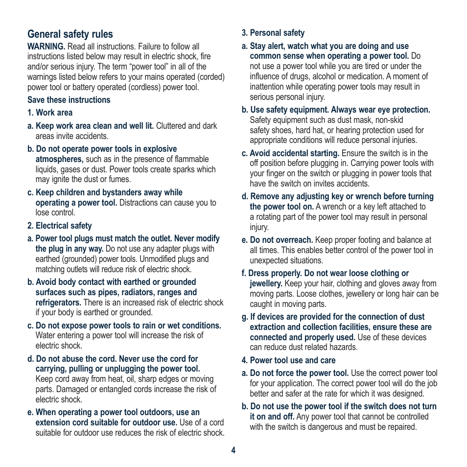 General safety rules | Global Machinery Company 1700W User Manual | Page 4 / 16