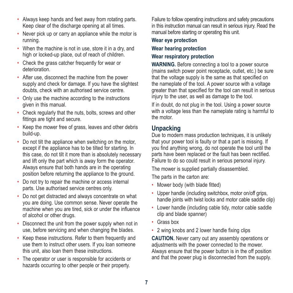 Unpacking | Global Machinery Company 1700W User Manual | Page 7 / 16