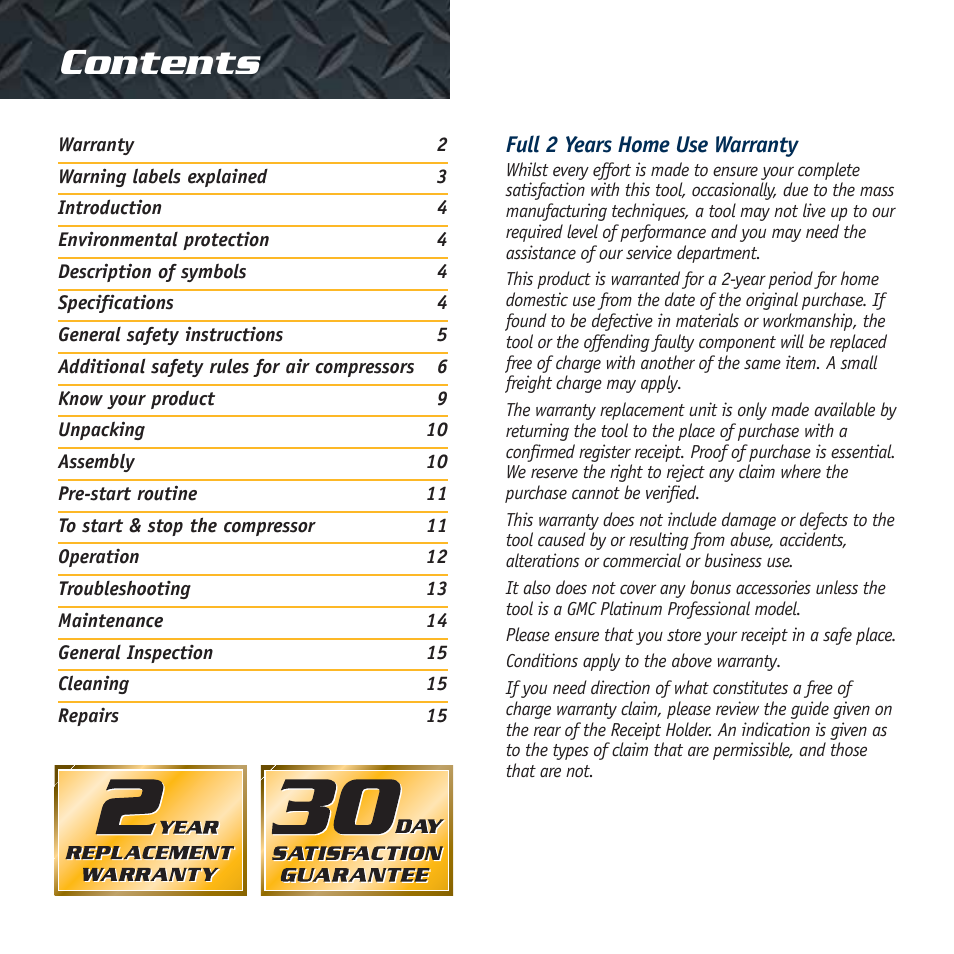 Global Machinery Company AC40L User Manual | Page 2 / 16