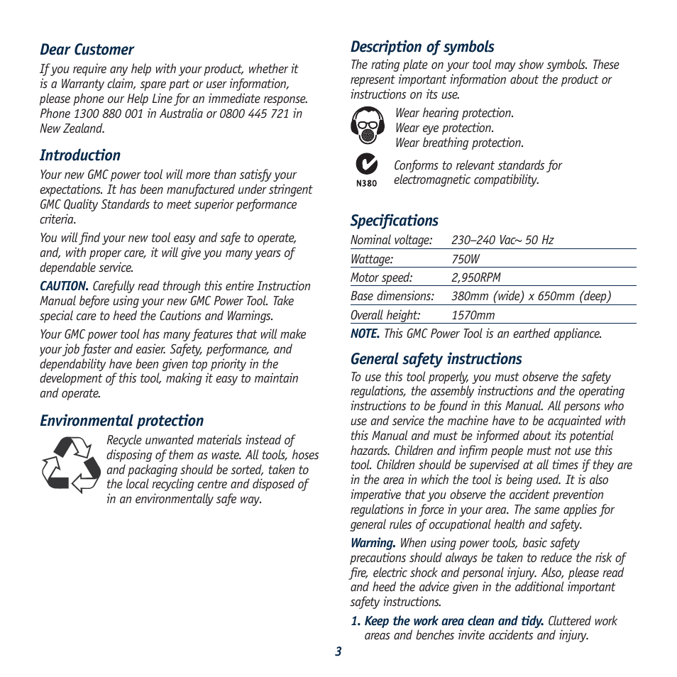 Global Machinery Company RDC100 User Manual | Page 3 / 9