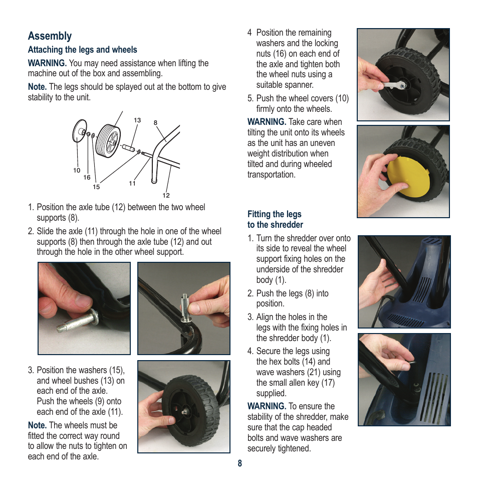 Assembly | Global Machinery Company SHS2400 User Manual | Page 8 / 12