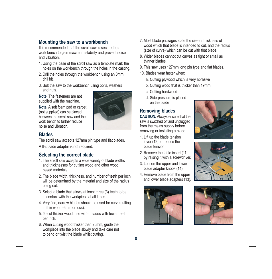 Global Machinery Company LS1620 User Manual | Page 8 / 16