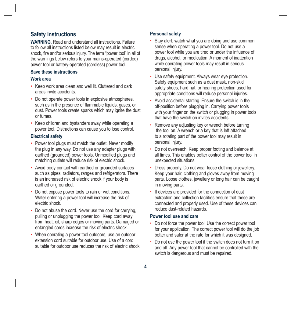 Safety instructions | Global Machinery Company RM1000 User Manual | Page 4 / 12