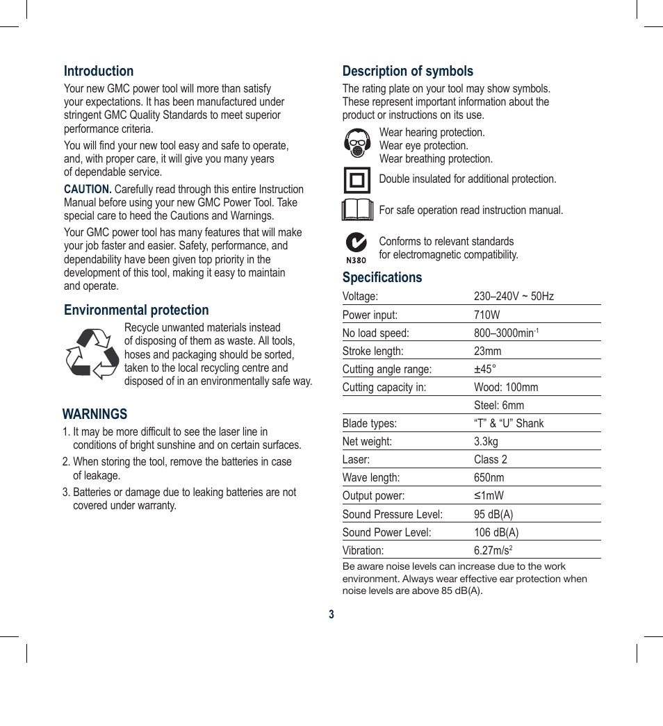 Global Machinery Company SPJ2HM User Manual | Page 3 / 16