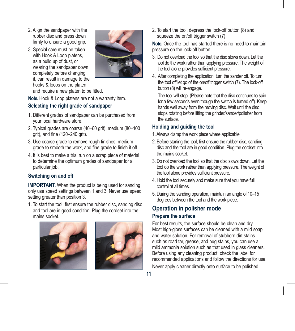 Global Machinery Company POL1450M User Manual | Page 11 / 16