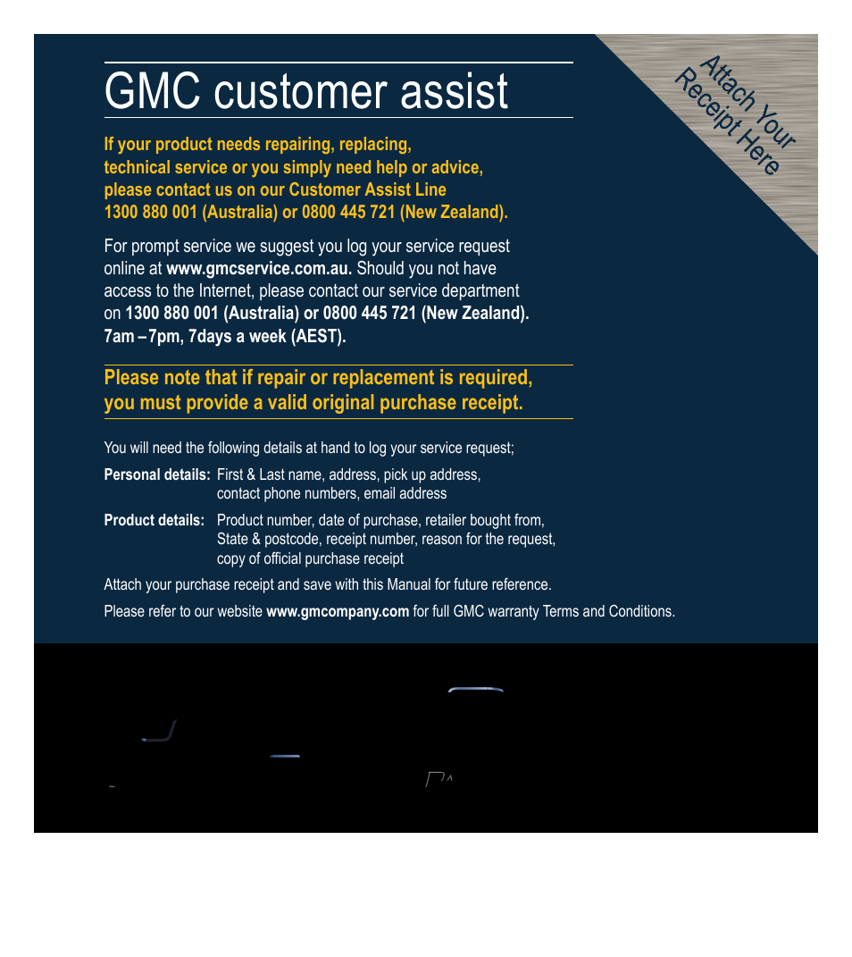 Gmc customer assist | Global Machinery Company POL1450M User Manual | Page 16 / 16