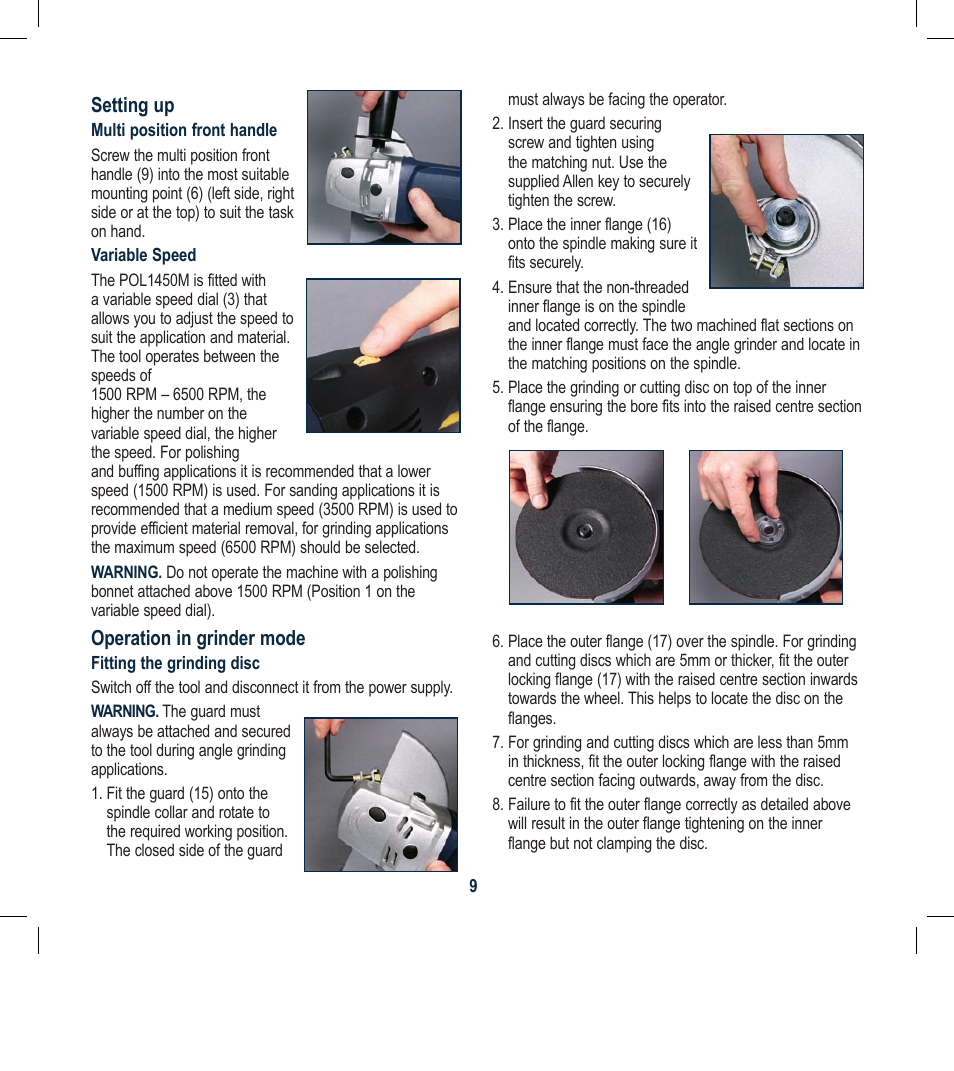 Global Machinery Company POL1450M User Manual | Page 9 / 16