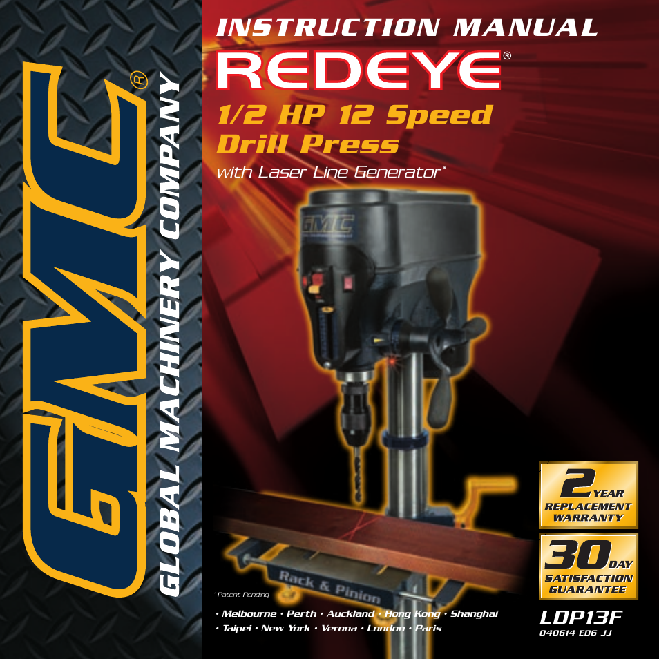 Global Machinery Company LDP13F12 User Manual | 20 pages