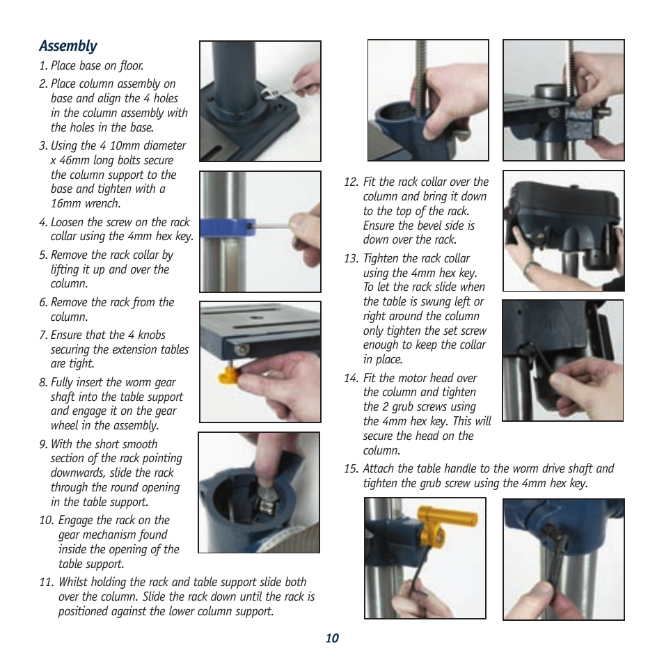 Assembly | Global Machinery Company LDP13F12 User Manual | Page 10 / 20