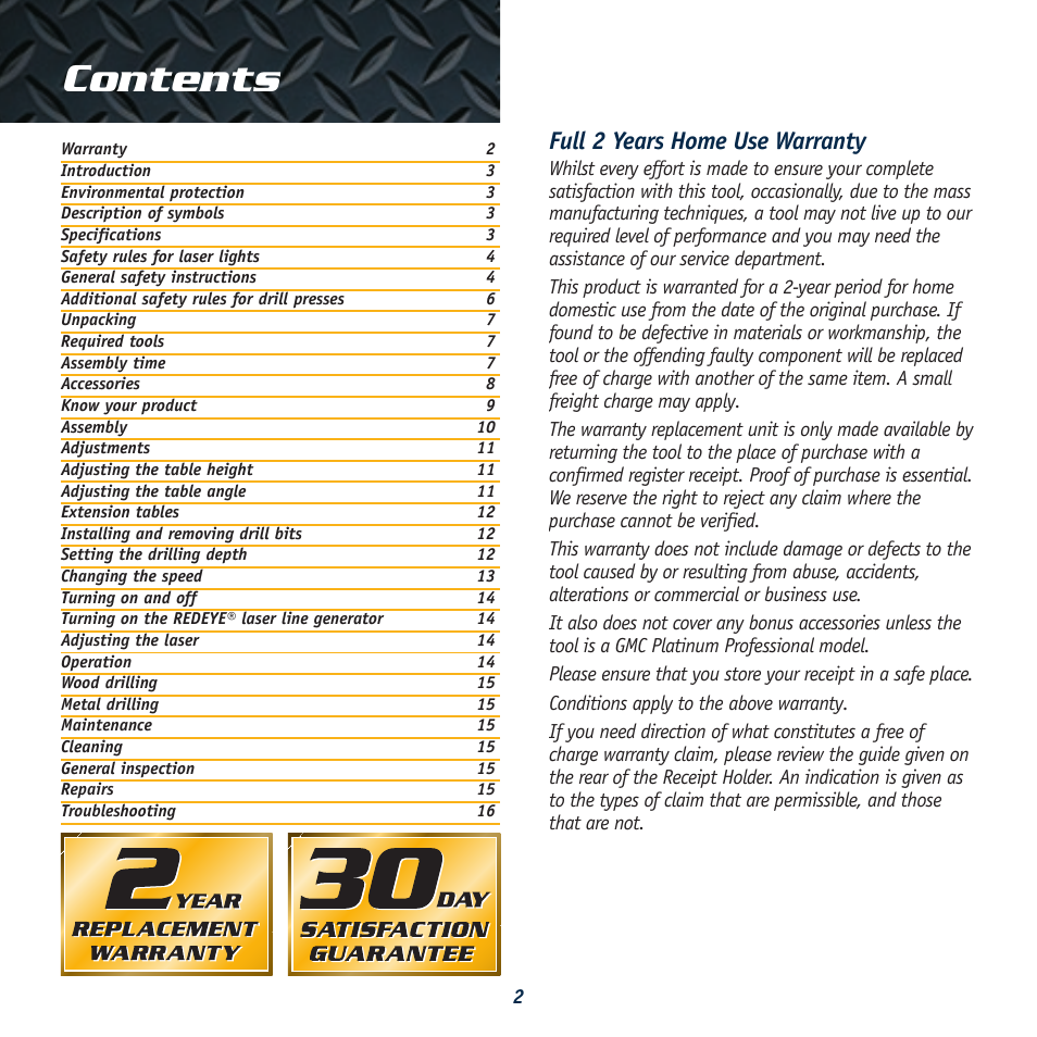 Global Machinery Company LDP13F12 User Manual | Page 2 / 20