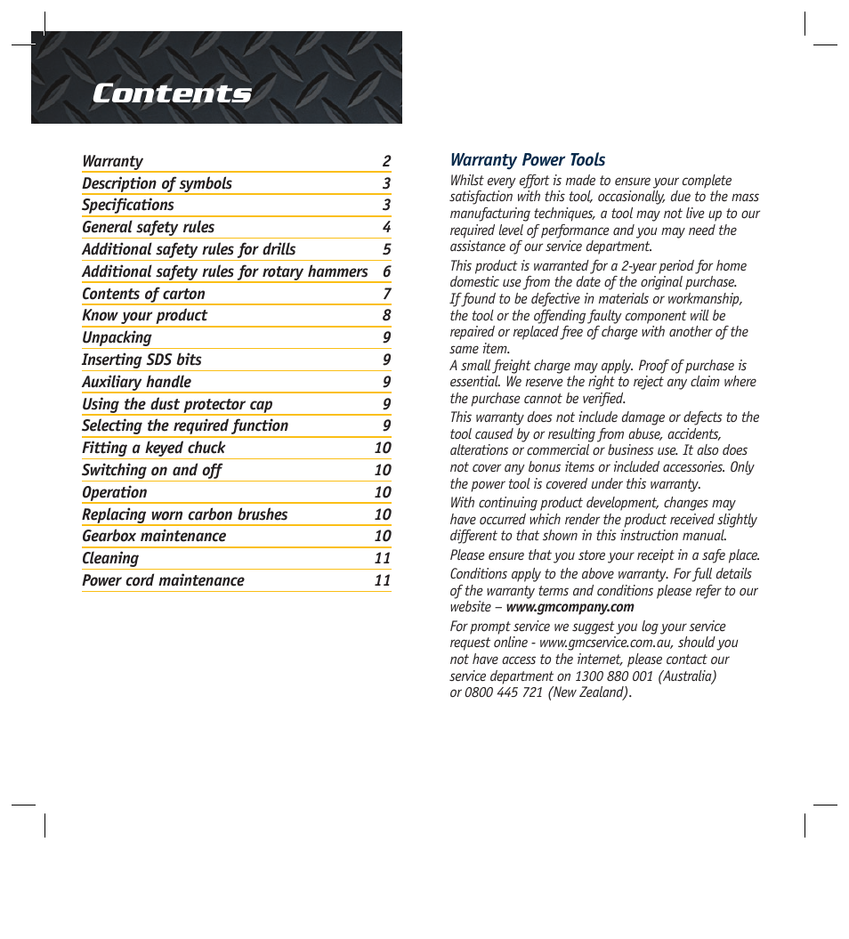 Global Machinery Company RHD1500 User Manual | Page 2 / 12