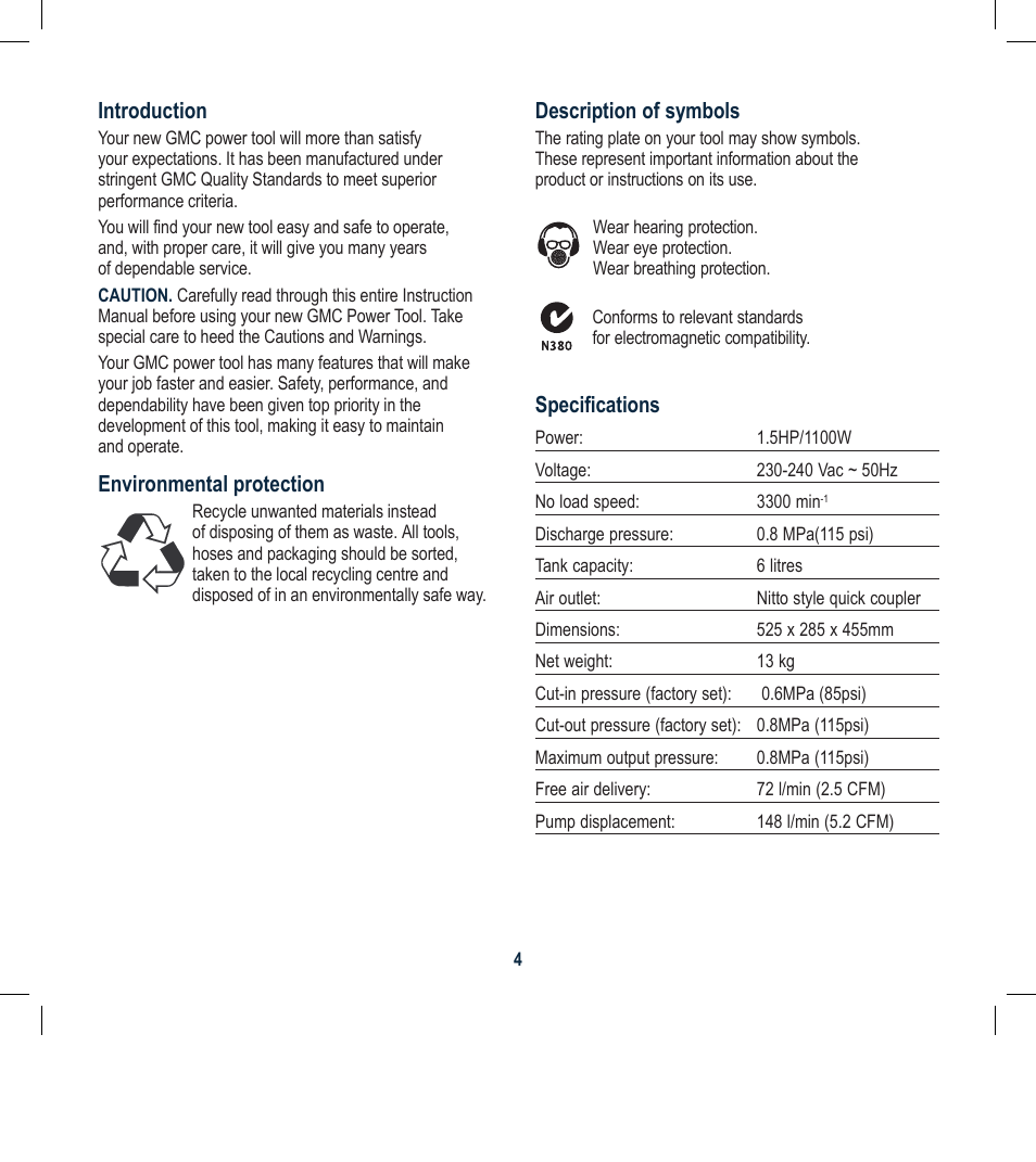 Global Machinery Company MOC6L User Manual | Page 4 / 20