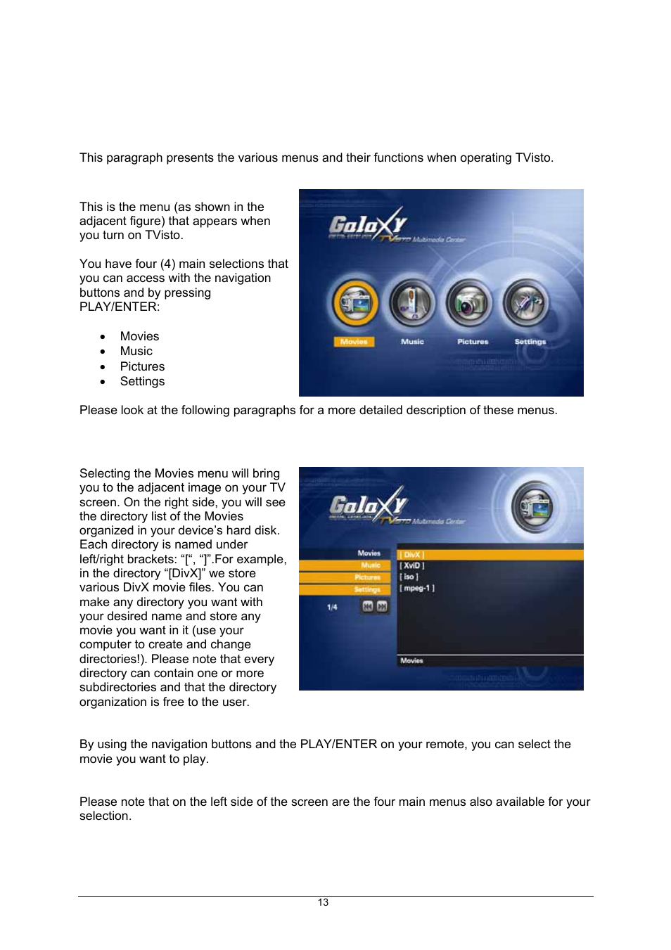 Menu functions | Global Machinery Company TVisto User Manual | Page 18 / 31
