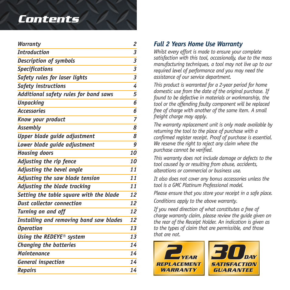 Global Machinery Company LS8B User Manual | Page 2 / 16
