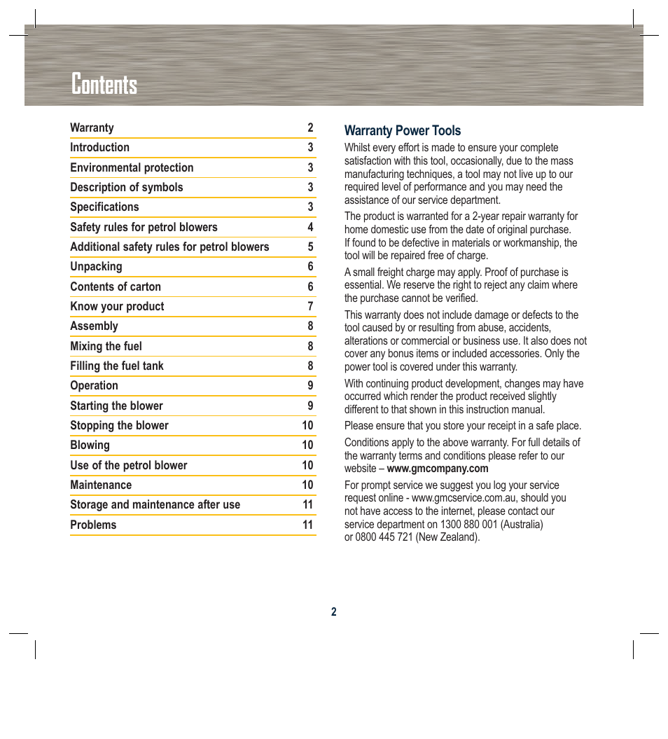 Global Machinery Company PB26CC User Manual | Page 2 / 16