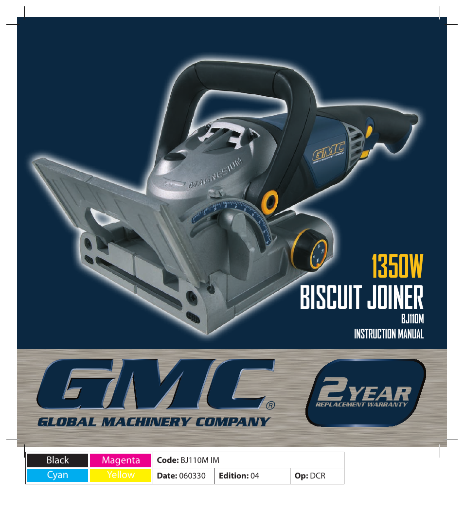 Global Machinery Company BJ110M User Manual | 16 pages