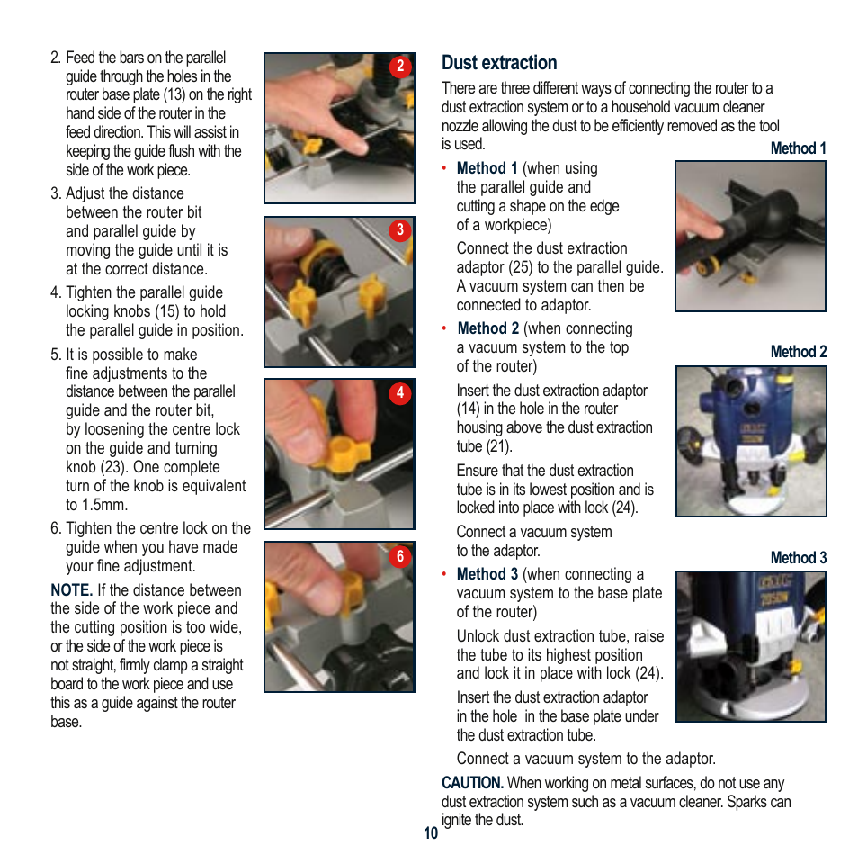 Dust extraction | Global Machinery Company MAG2050R User Manual | Page 10 / 16