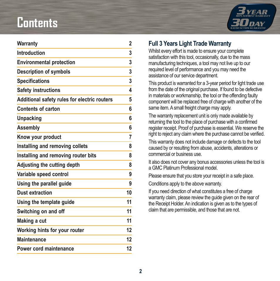 Global Machinery Company MAG2050R User Manual | Page 2 / 16