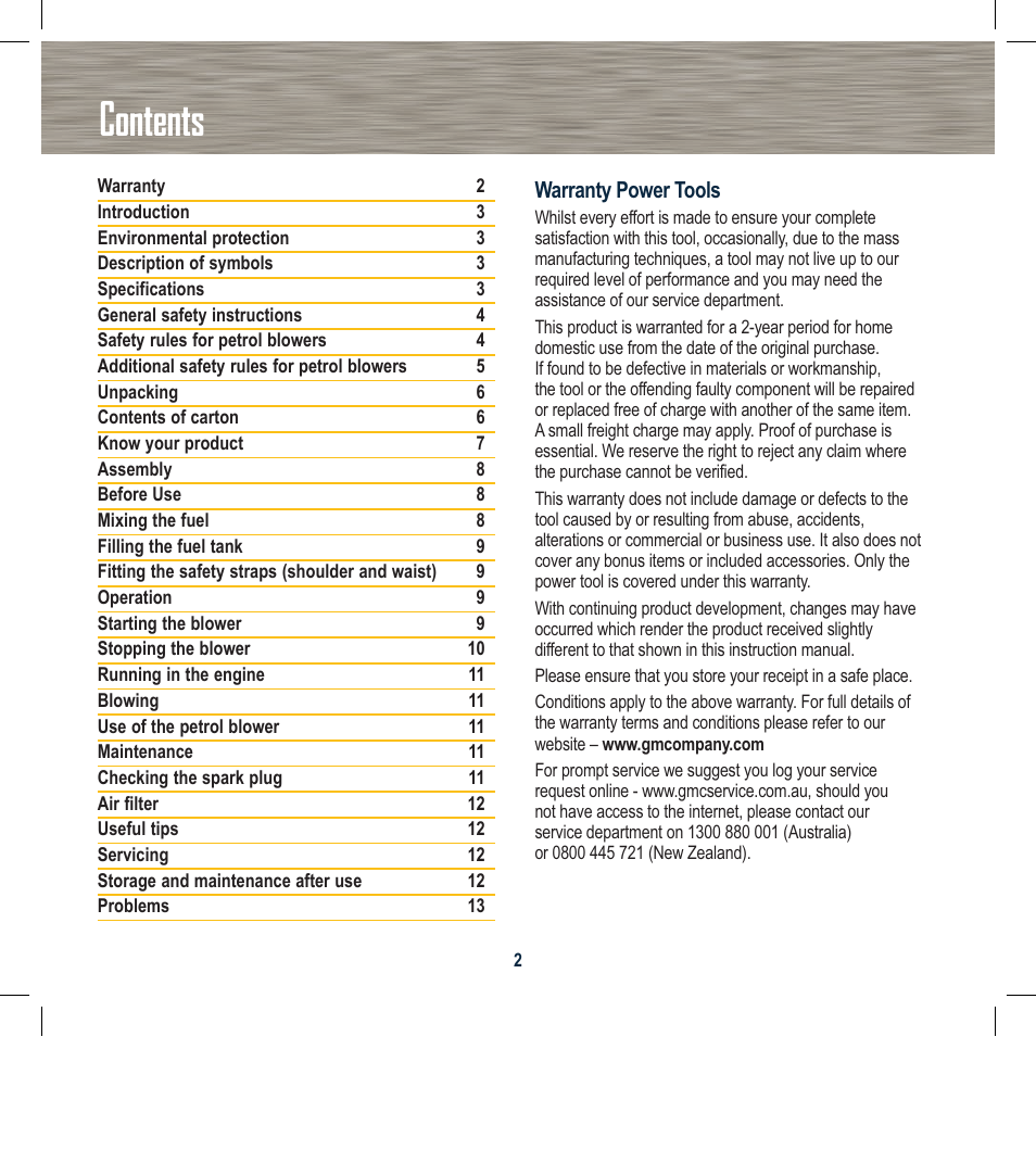 Global Machinery Company BPB41 User Manual | Page 2 / 16