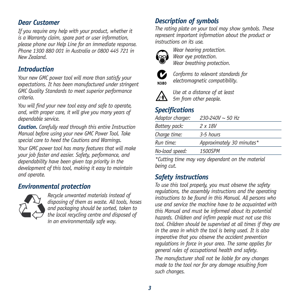 Global Machinery Company HT18V User Manual | Page 3 / 9